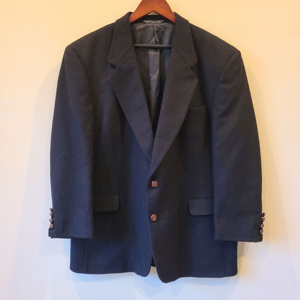 Tailors Row by Deansgate Men's 100% Camel Hair Blazer Jacket Black Single Vented